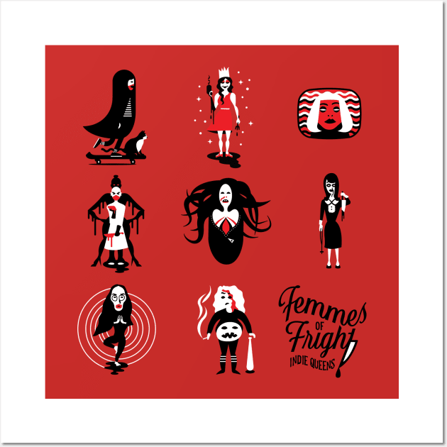 Femmes of Fright - Indy Queens Wall Art by evilgoods